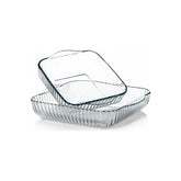 Ribbed Square Ovenware, Casserole, Set of 2