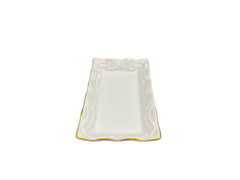 Gold Trim Ceramic Rectangle Serving Tray
