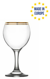 Gold Trim Wine Glasses, Set of 6