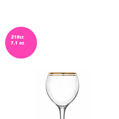 Gold Trim Wine Glasses, Set of 6
