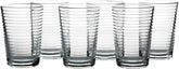 Set of 6, Stackable Short Cups with Line Design