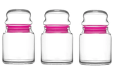Small Glass Jars with Lids, Set of 3