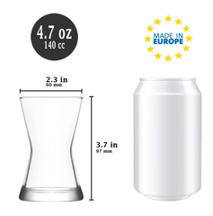 Small Hourglass Shape Tea, Water, Spritzer Cups, Set of 6