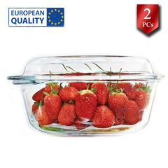 Round Ovenware with Glass Lid, Deep Style, 9.5" Wide