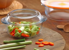 Round Ovenware with Lid, Deep Style, 8" Wide