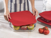 Glass Bakeware, Ovenware, Casserole with Red Lid