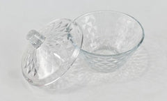 Crystal Glass Candy, Sugar Bowl with Lid