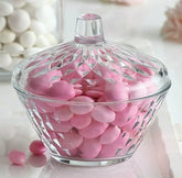 Crystal Glass Candy, Sugar Bowl with Lid