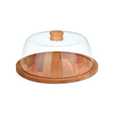 12" Acrylic & Wood Cake Plate with Lid
