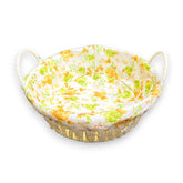 Round Wicker Basket with Fabric Liner