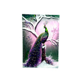 Beautiful bird, snow, painting.