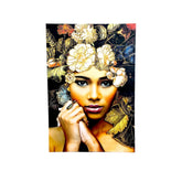 Woman, flowers, beautiful, nature, painting.