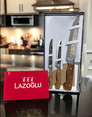 3 pack Stainless Steel Kitchen Knife Set, Wood Handle