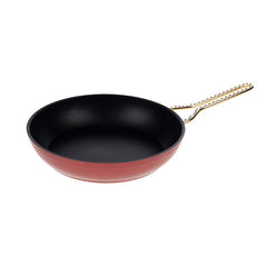 Red Titanium Frying Pan with Gold Handle 10.5"