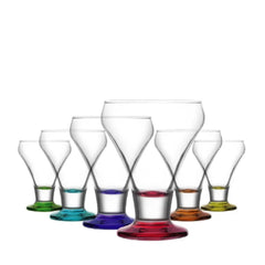 Color Glass Ice Cream Cups Set of 6