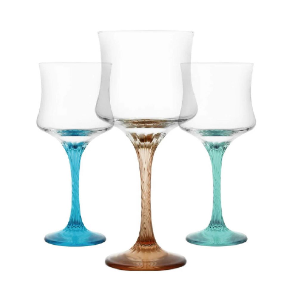 Color Stem Wine Glass, Set of 3