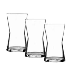 Curved Glass Cups, Set of 3