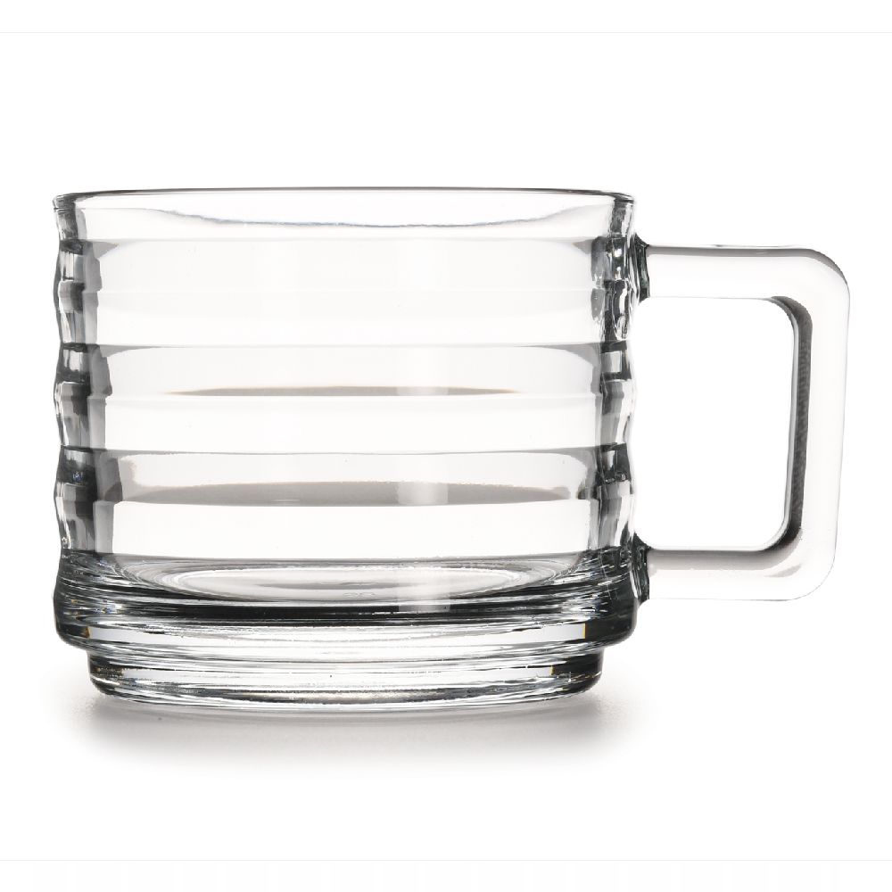 Glass Coffee Mugs, Set of 6