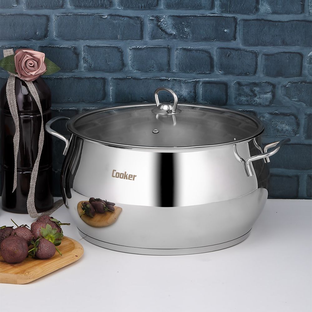 Deep Stainless Steel Pot 12 Inch Wide