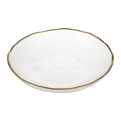 Gold Trim Glass Dinner Plates, Set of 6