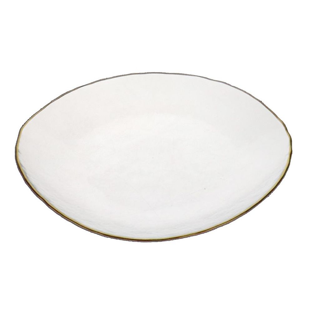 Gold Trim Hammered Glass Plates, Set of 3