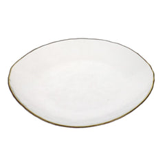 Gold Trim Hammered Glass Plates, Set of 3