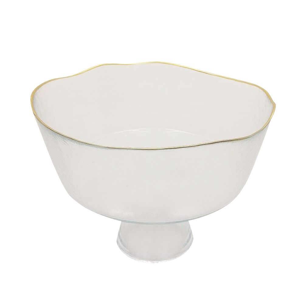 Pedestal Salad and Pasta Bowl, Gold Trim