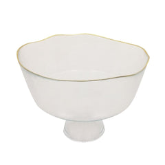 Pedestal Salad and Pasta Bowl, Gold Trim