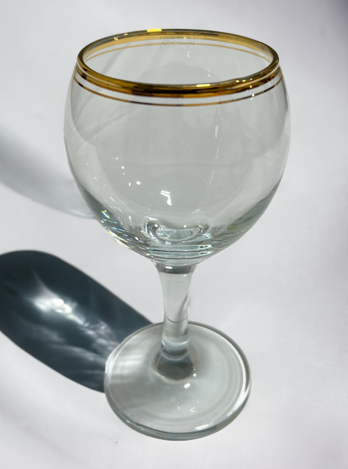 Gold Trim Wine Glasses, Set of 6