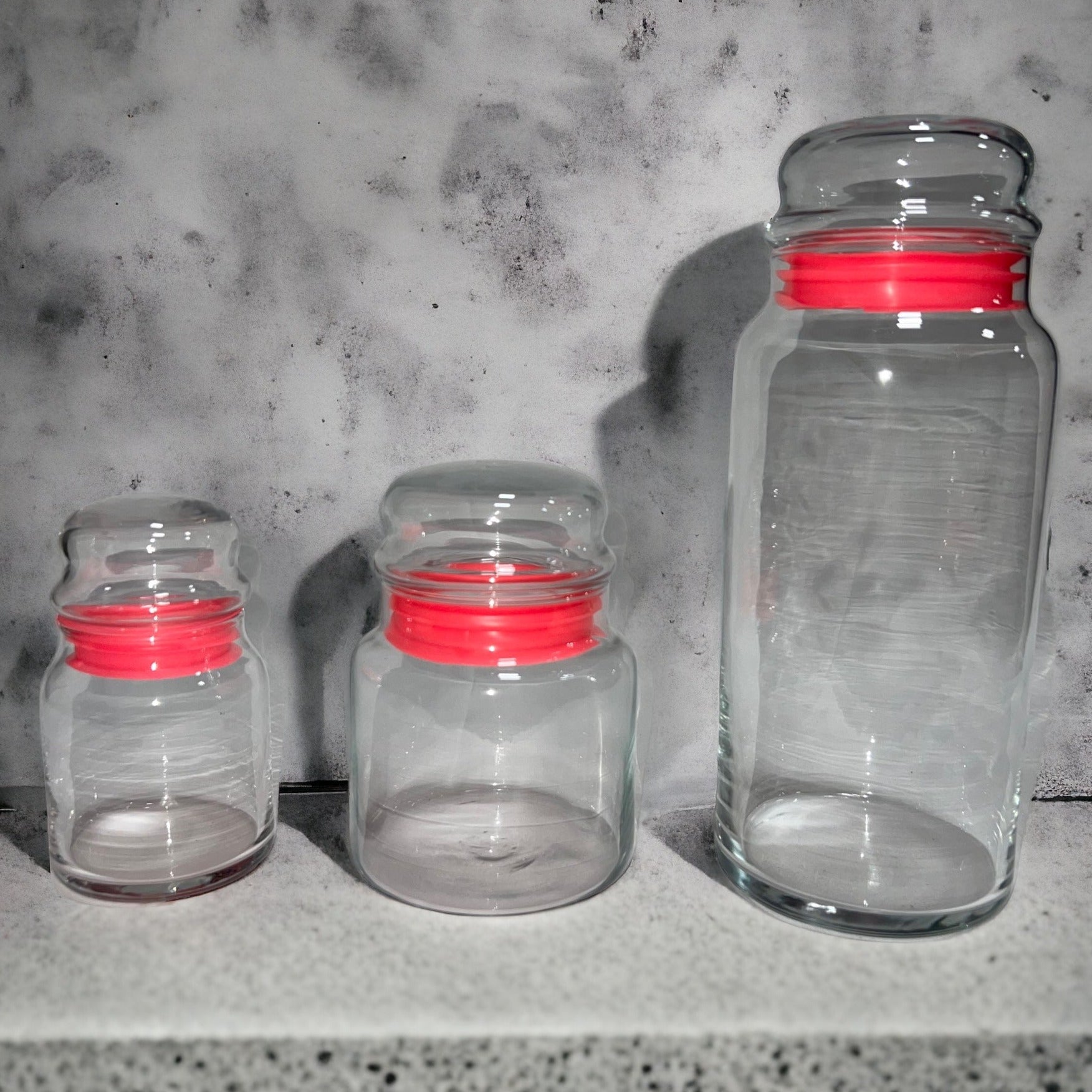 Small Glass Jars with Lids, Set of 3