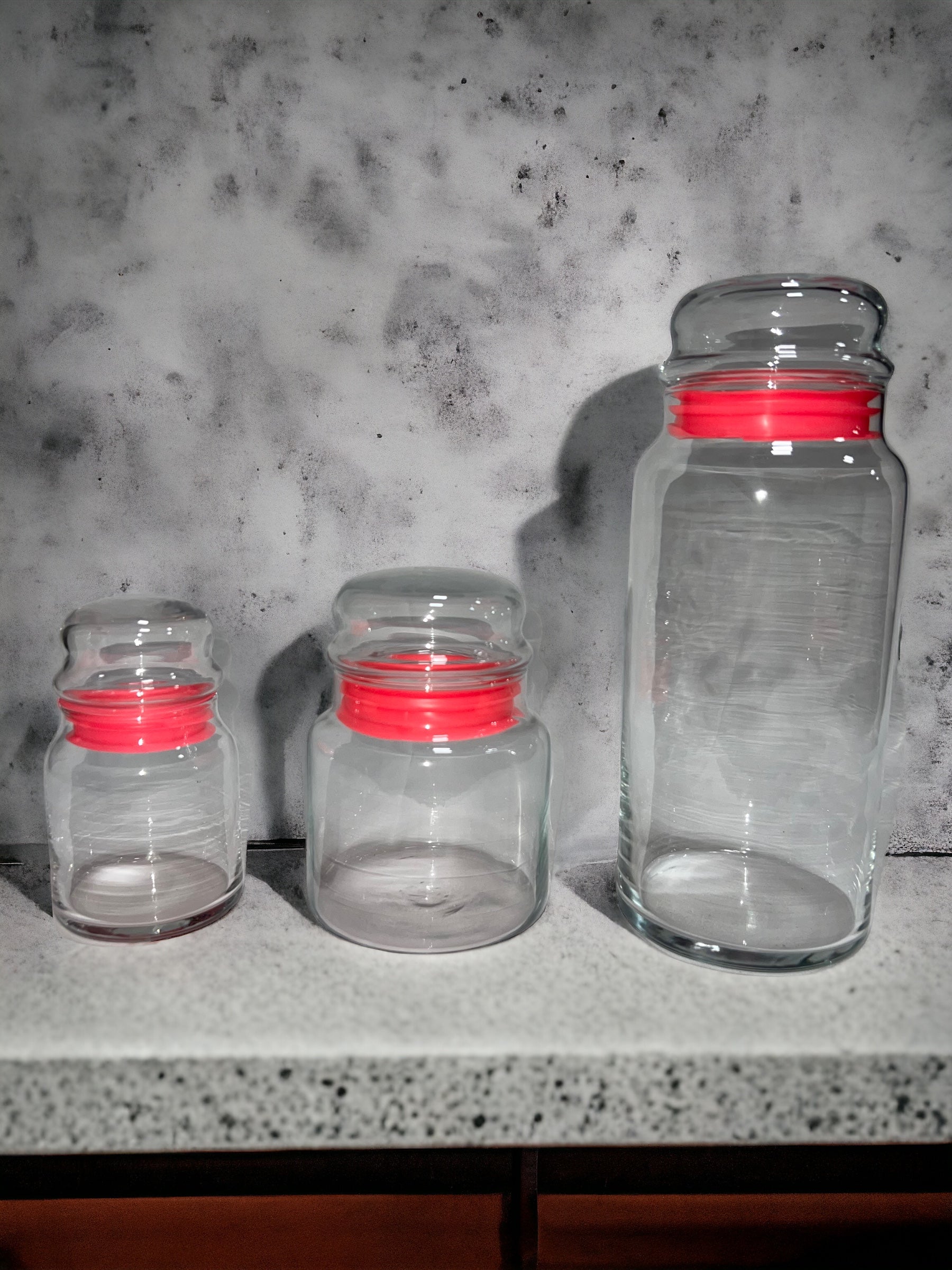 Glass Jars with Lids, Set of 2