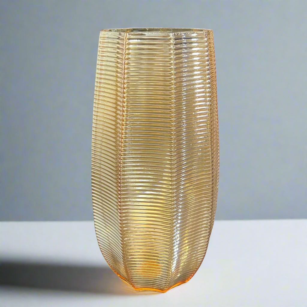 Honey Chrome Glass Vase