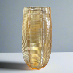 Honey Chrome Glass Vase