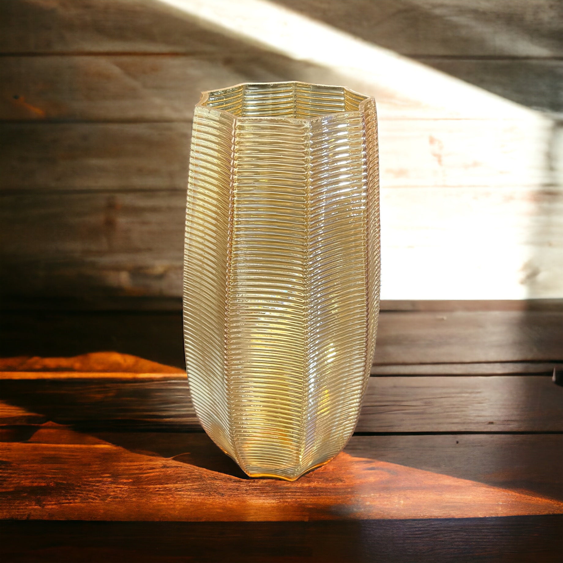 Honey Chrome Glass Vase