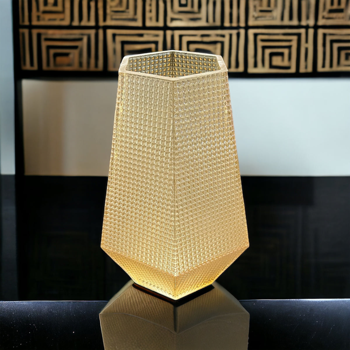 Gold Prism Glass Vase