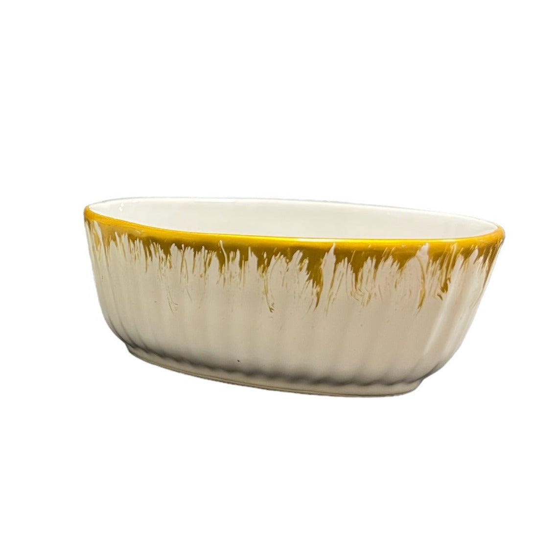 Gold Trim Ceramic Bowl, Small