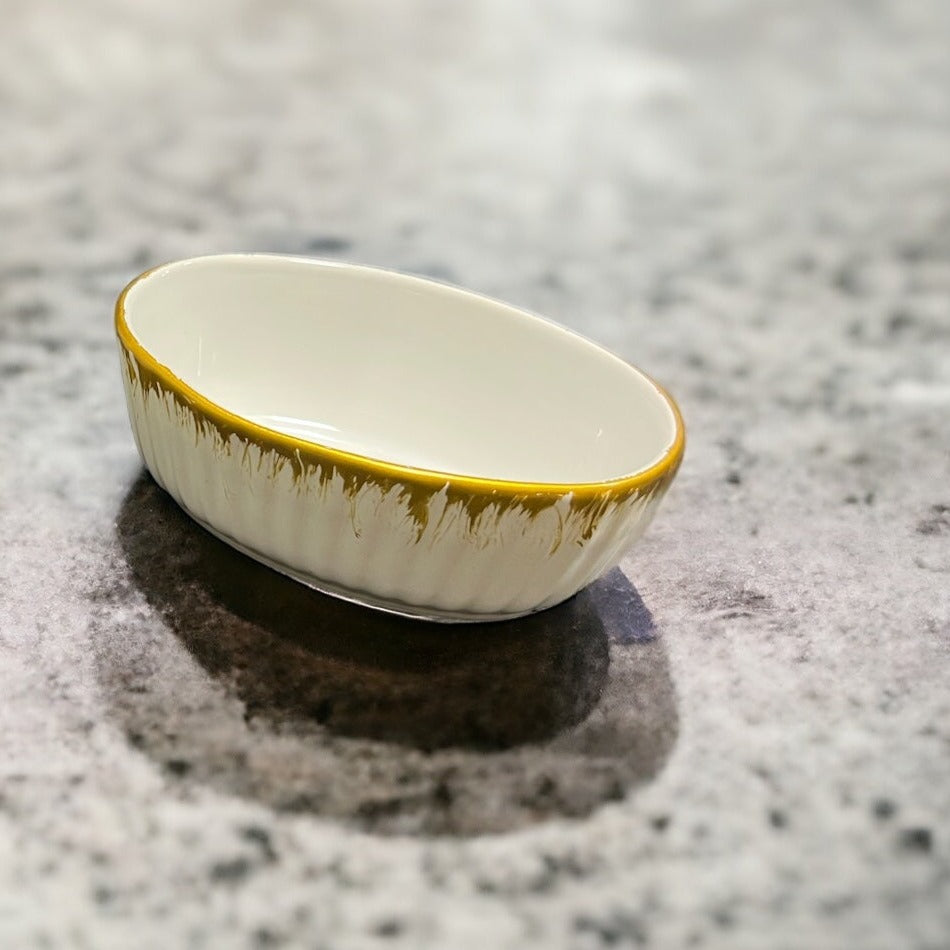 Gold Trim Ceramic Bowl, Small