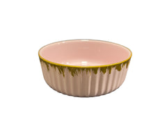 Gold Trim Ceramic Oval Bowl, Round