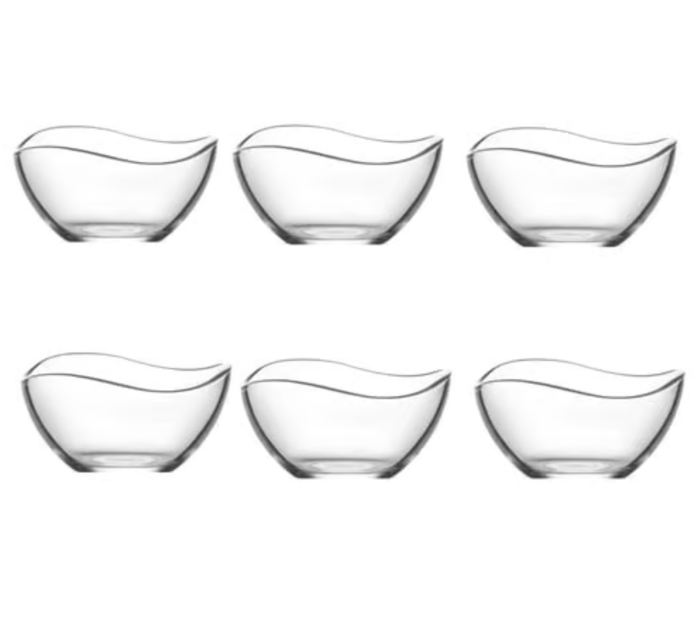 "The Wave" Glass Bowl, Set of 6