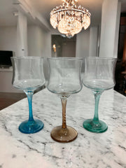 Color Stem Wine Glass, Set of 3