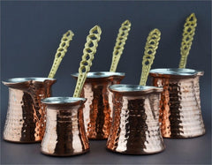 Copper Coffee & Espresso Pots 5 Piece Set