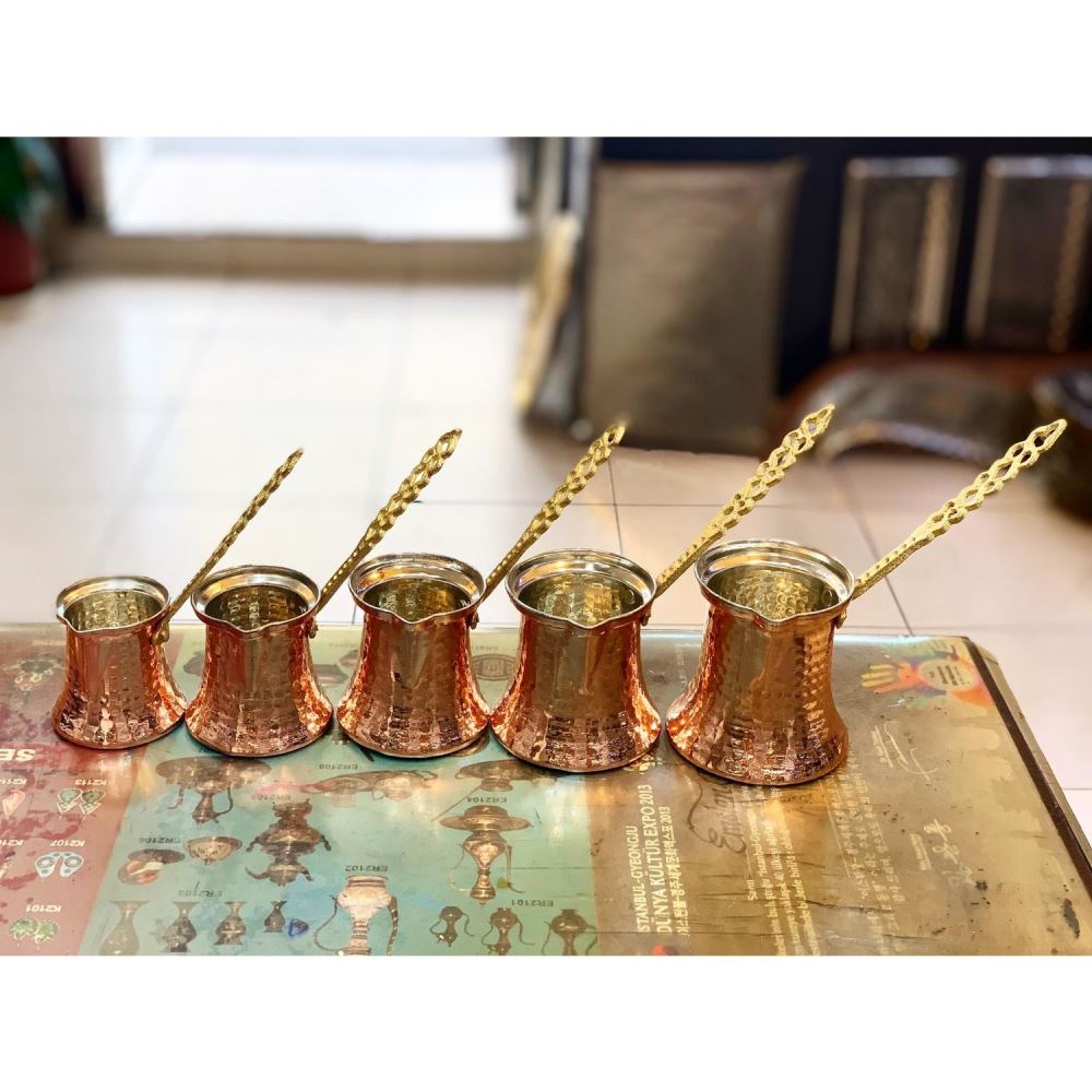 Copper Coffee & Espresso Pots 5 Piece Set