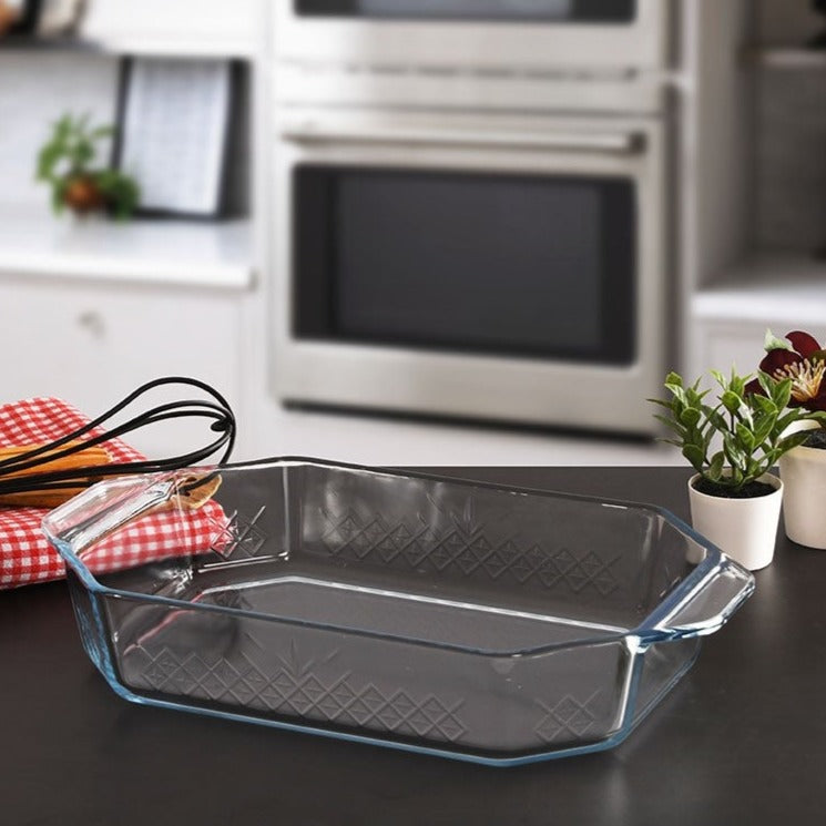 Designer Glass Bakeware Diamond Pattern