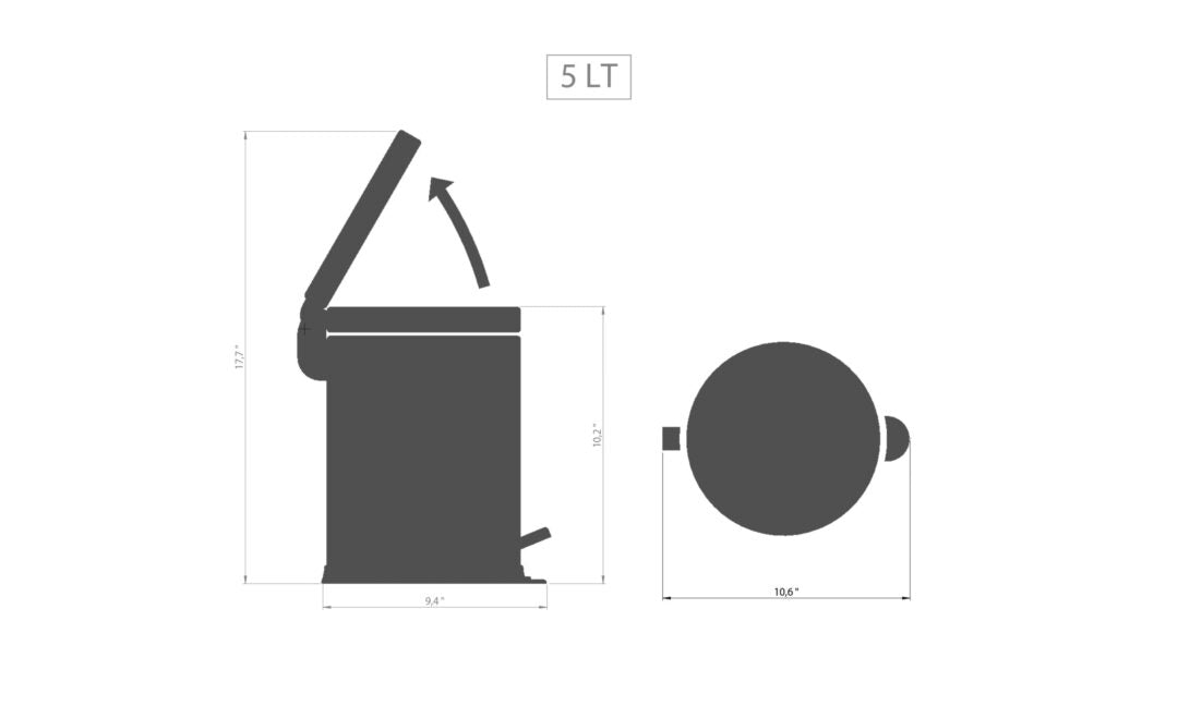 Stainless Steel Garbage Can 1.3 Gal