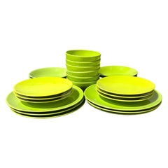 Green 24 Piece Dinner Plate Set