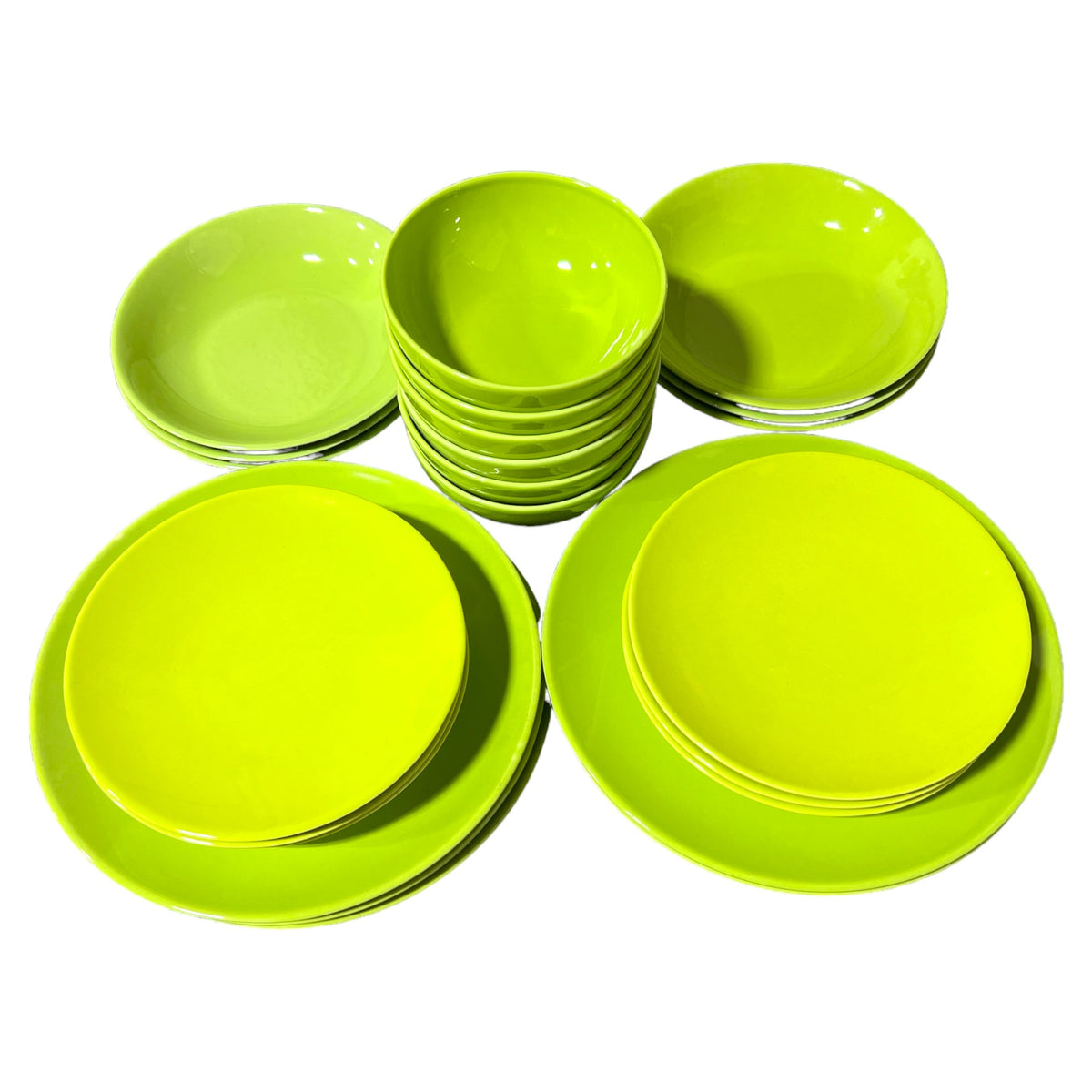 Green 24 Piece Dinner Plate Set