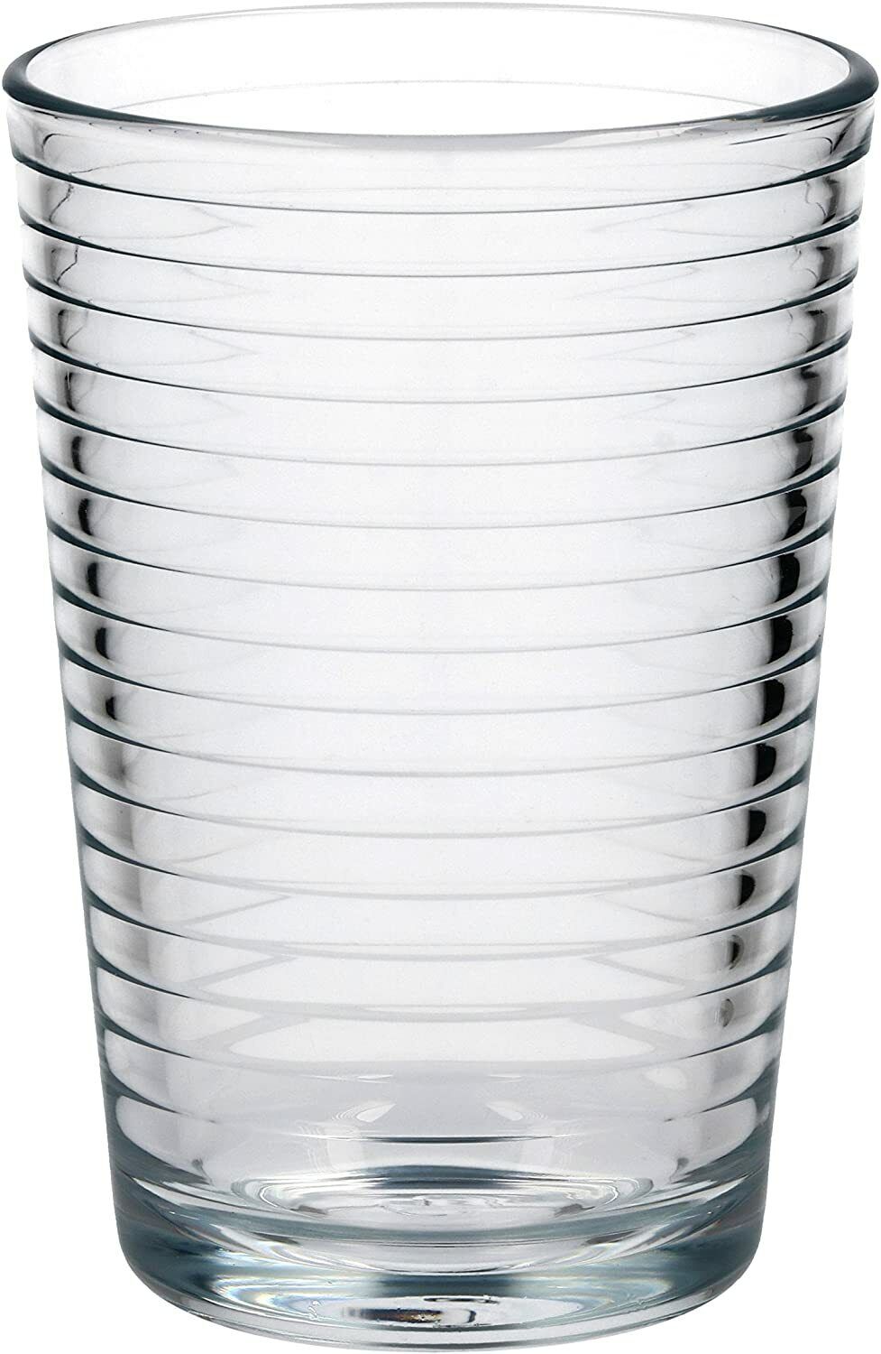 Set of 6, Stackable Short Cups with Line Design