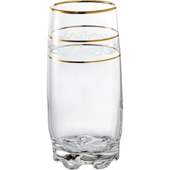 Gold Trim Glass Cups, Set of 6