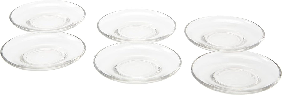 Small Glass Round Saucer, Set of 6