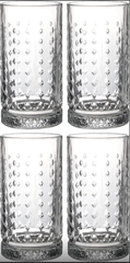 Diamond Pattern Glass Cups, Set of 4